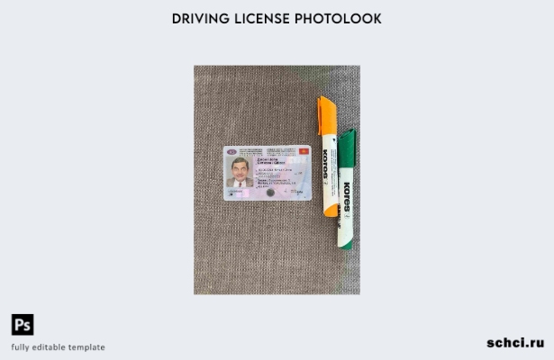 цифровая загрузка Кыргызстана DL шаблон Photolook FRONT
